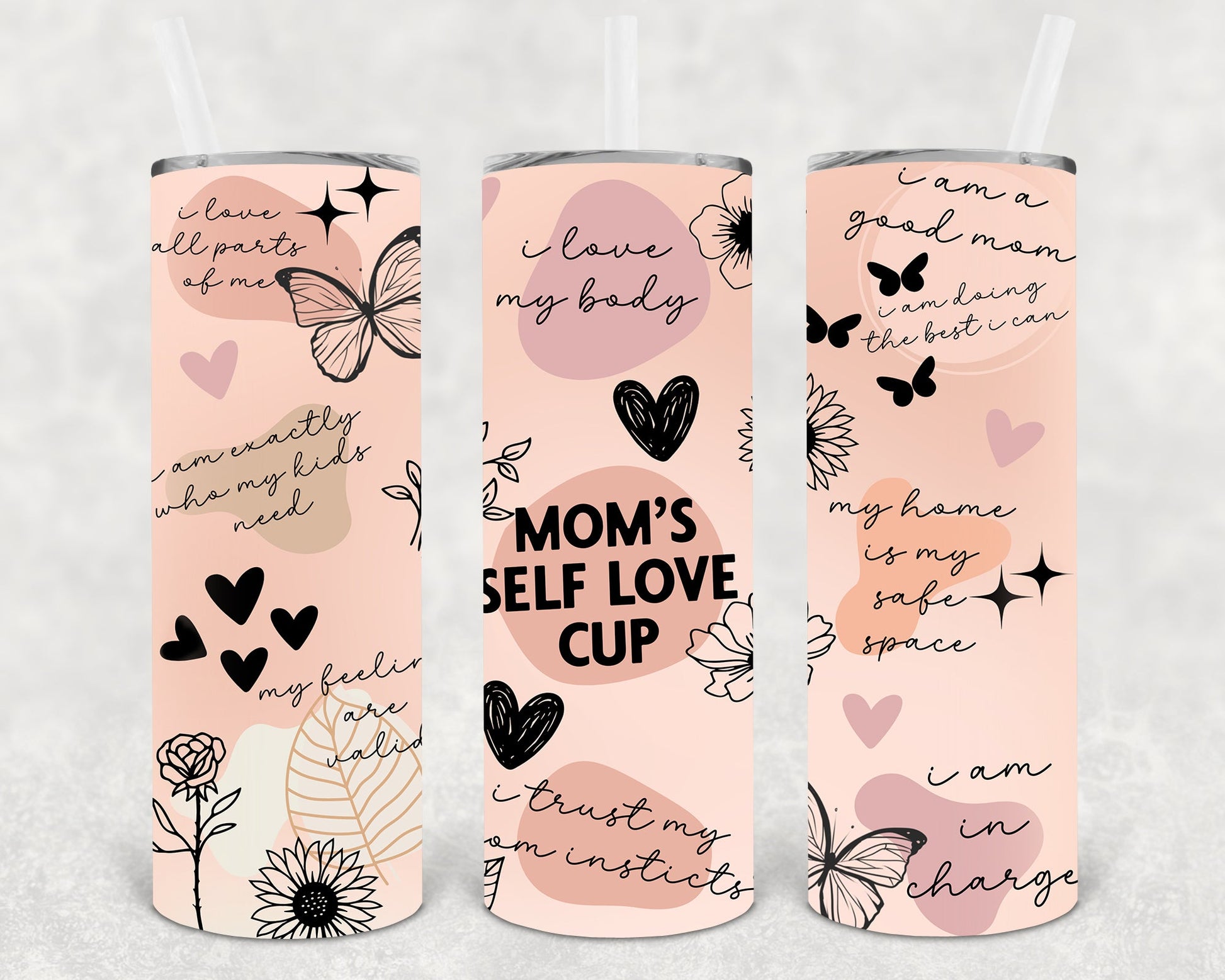 Moms Self Love Club 20 Oz Skinny Tumbler