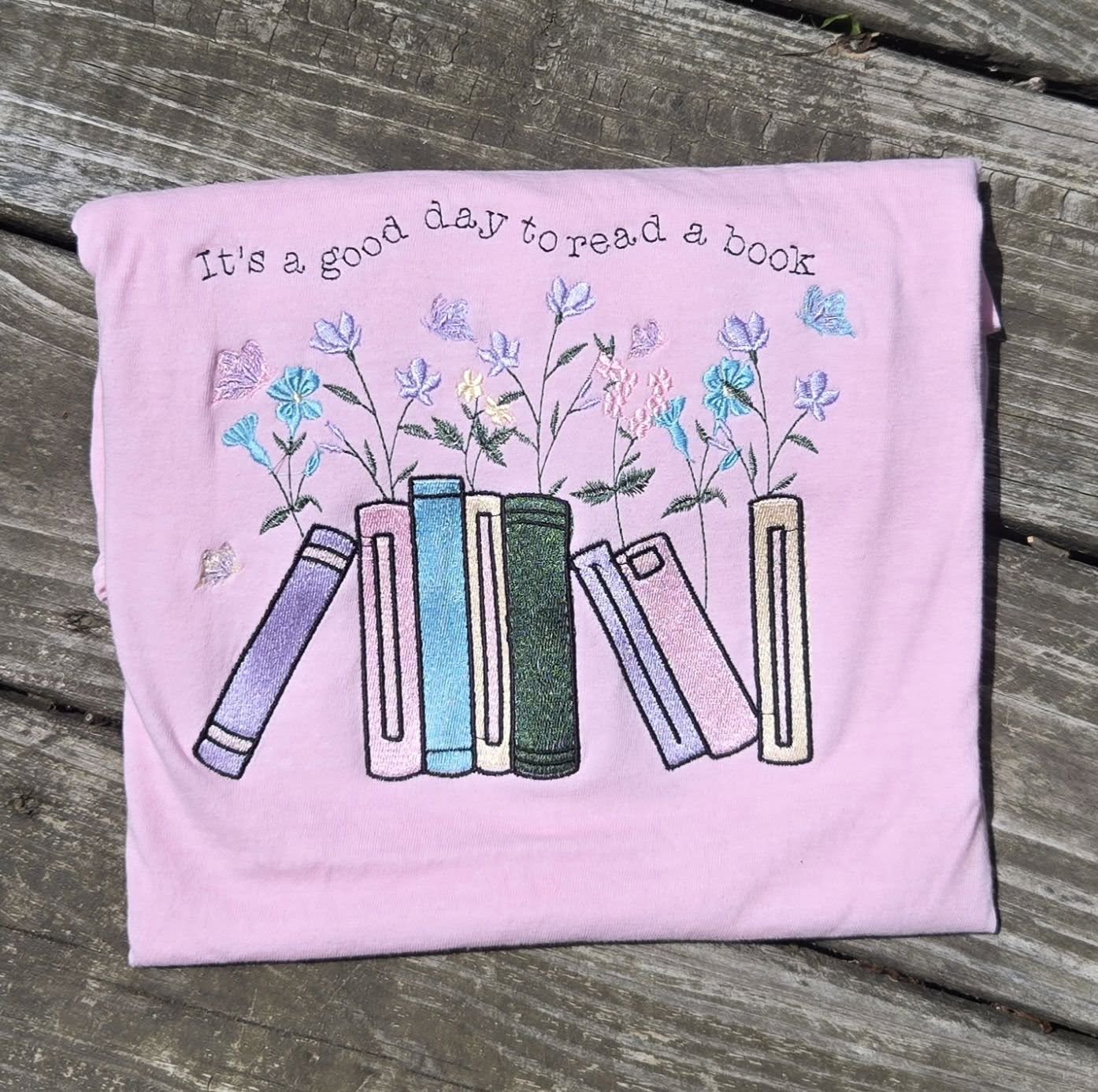 It's a Good Day to Read a Book Embroidered Shirt