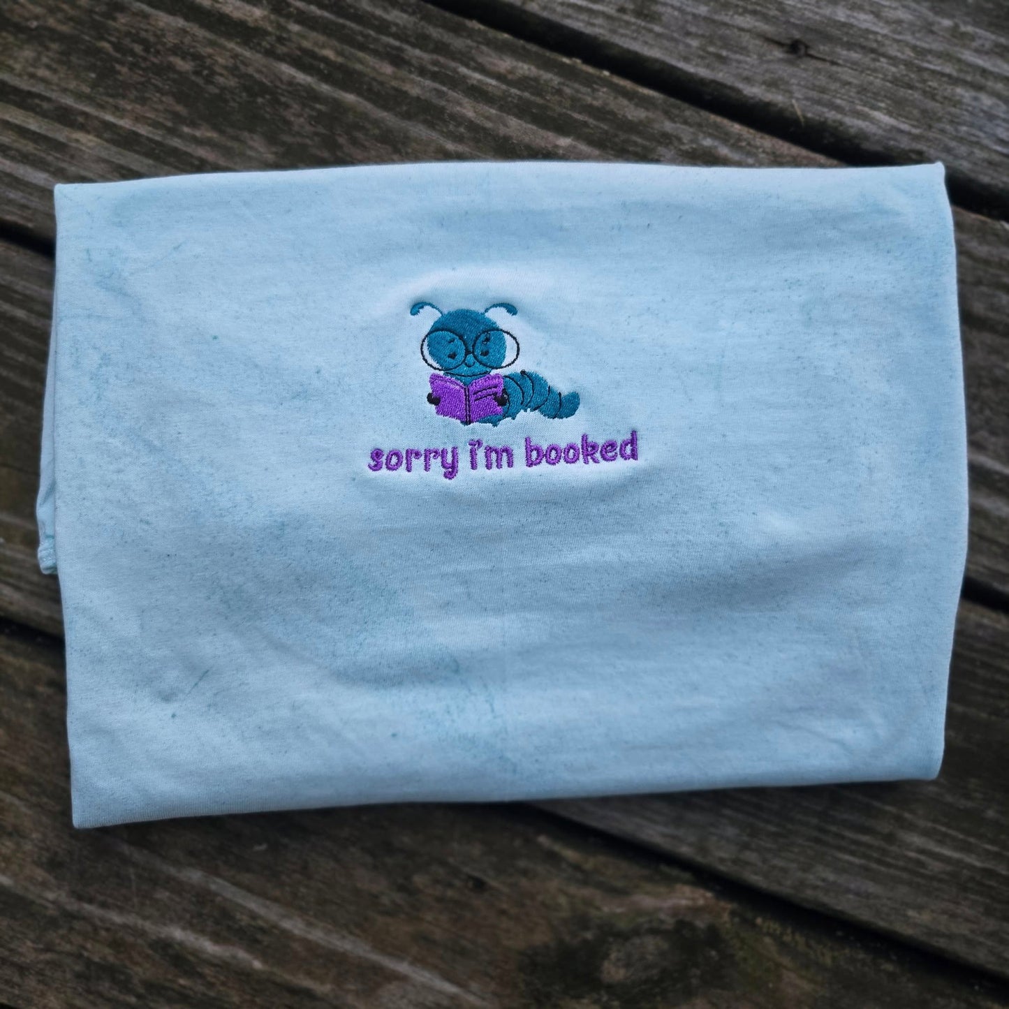 Sorry I'm Booked Worm Embroidered Shirt