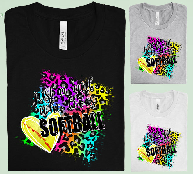 Just A Girl Who Loves Softball Graphic Tee Graphic Tee