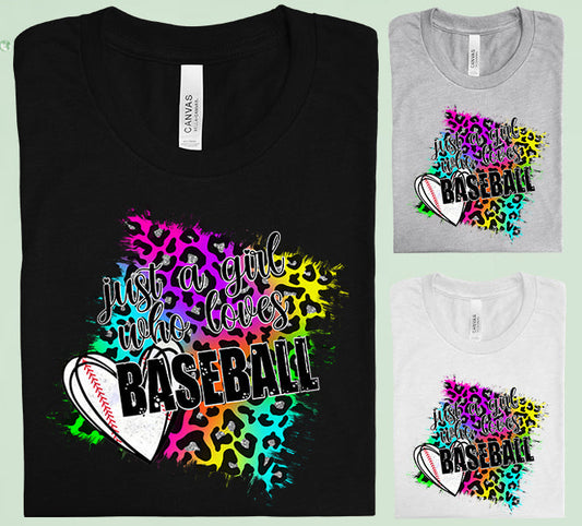 Just A Girl Who Loves Baseball Graphic Tee Graphic Tee