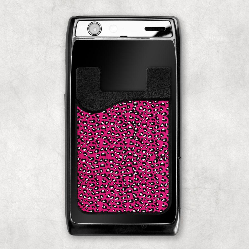 Pink Leopard Card Caddy Phone Wallet