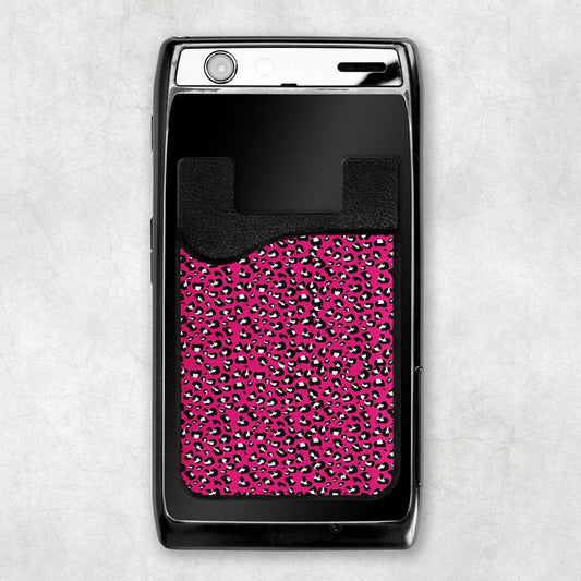 Pink Leopard Card Caddy Phone Wallet
