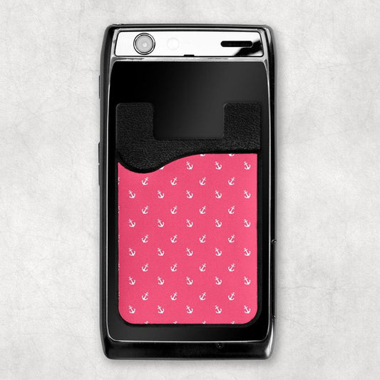 Pink Anchors Card Caddy Phone Wallet
