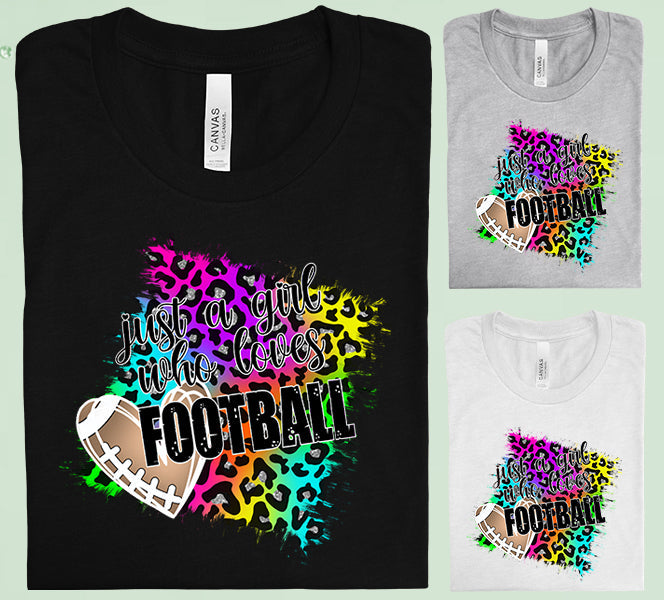 Just A Girl Who Loves Football Graphic Tee Graphic Tee