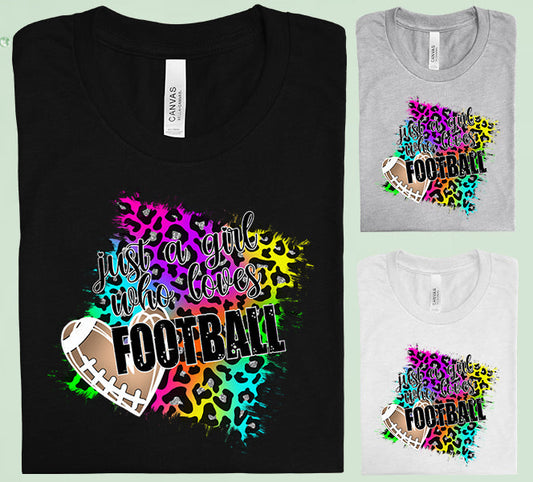 Just A Girl Who Loves Football Graphic Tee Graphic Tee
