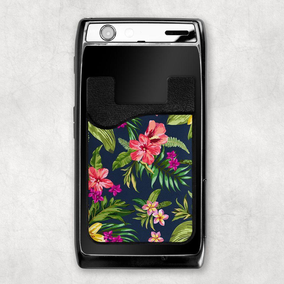 Hawaiian Floral Card Caddy Phone Wallet
