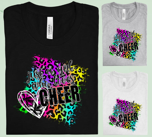 Just A Girl Who Loves Cheer Graphic Tee Graphic Tee