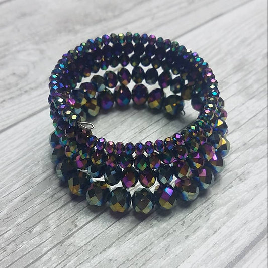 Sugar Stack Wrap Bracelet - Rainbow Metallic Bracelet