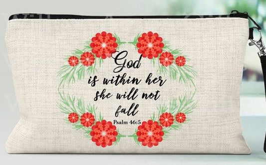 God Is Within Her She Will Not Fail Wristlet