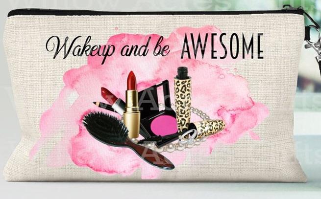 Wake Up And Be Awesome Wristlet