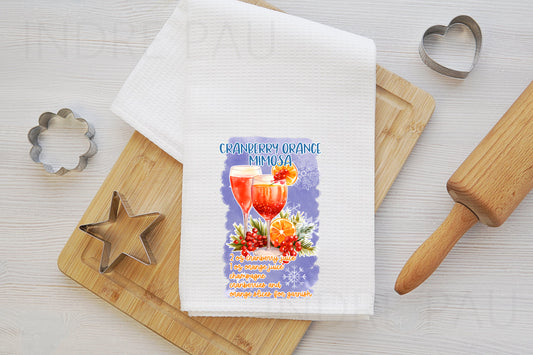 Cranberry Orange Mimosa Hand Towel