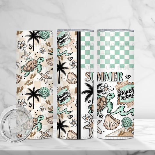 Summer Beach Vibes 20 oz Skinny Tumbler