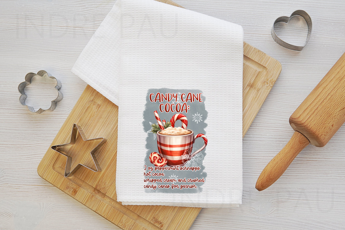 Candy Cane Cocoa Hand Towel