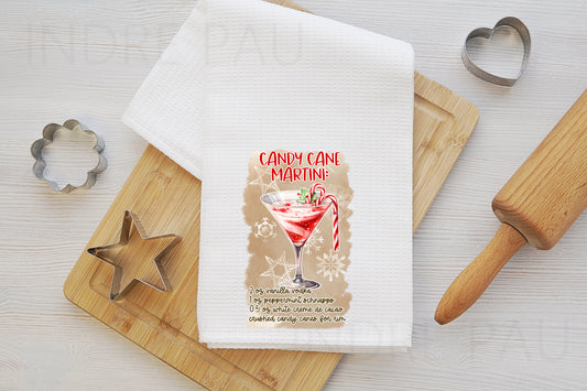 Candy Cane Martini Hand Towel