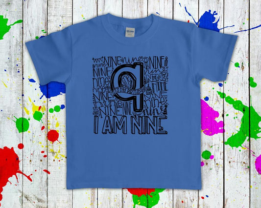 I Am Nine Subway Art Graphic Tee Graphic Tee