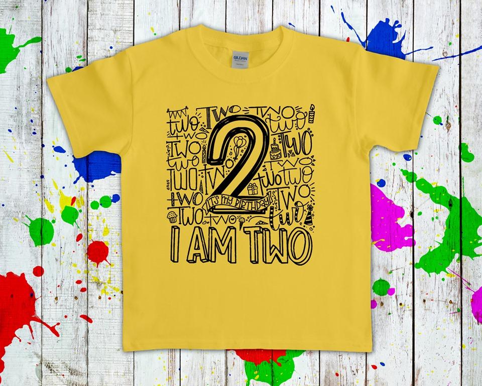 I Am Two Subway Art Graphic Tee Graphic Tee