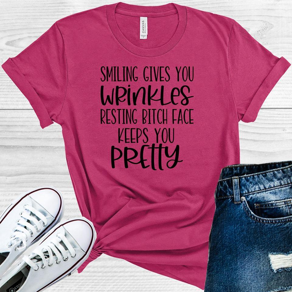 Smiling Gives You Wrinkles Graphic Tee Graphic Tee