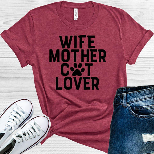 Wife Mother Cat Lover Graphic Tee Graphic Tee