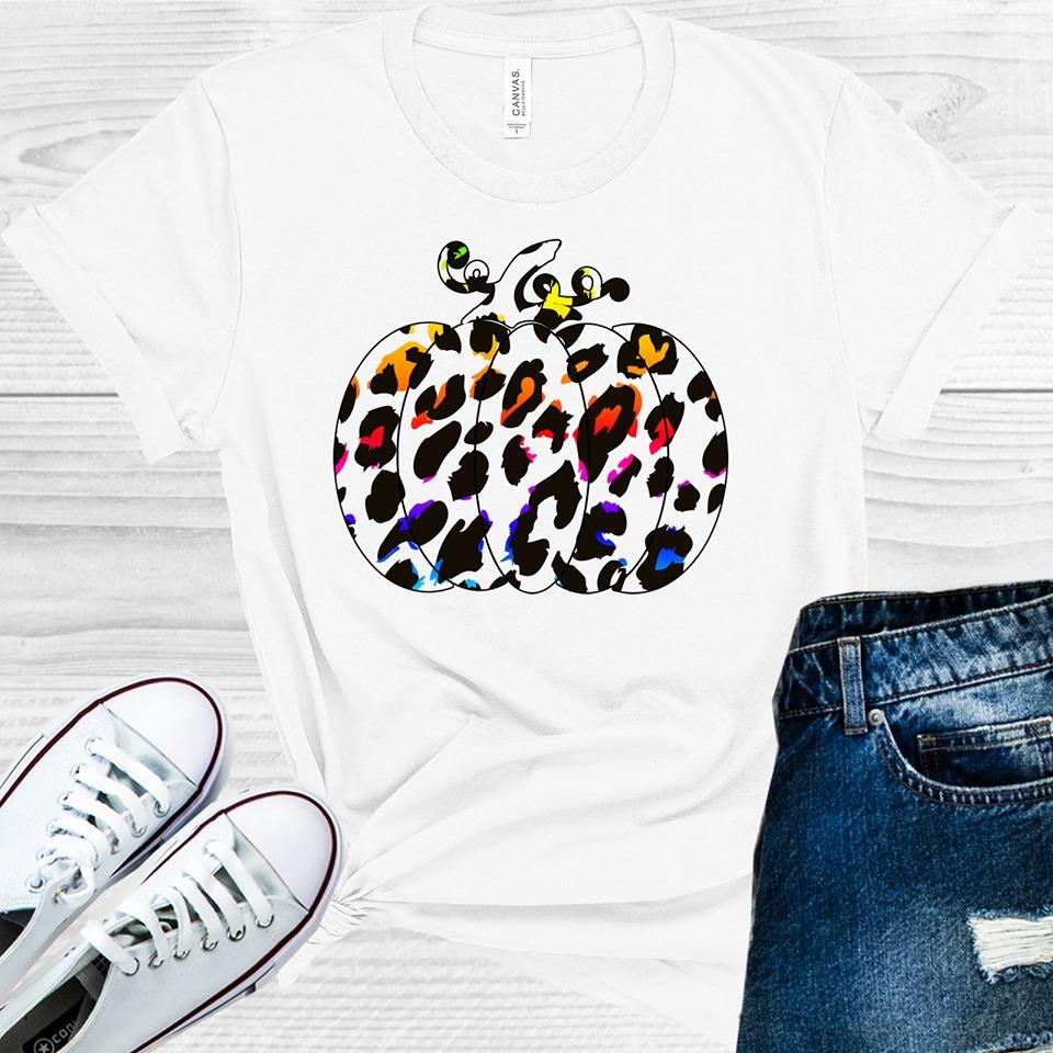Rainbow Leopard Pumpkin Graphic Tee Graphic Tee