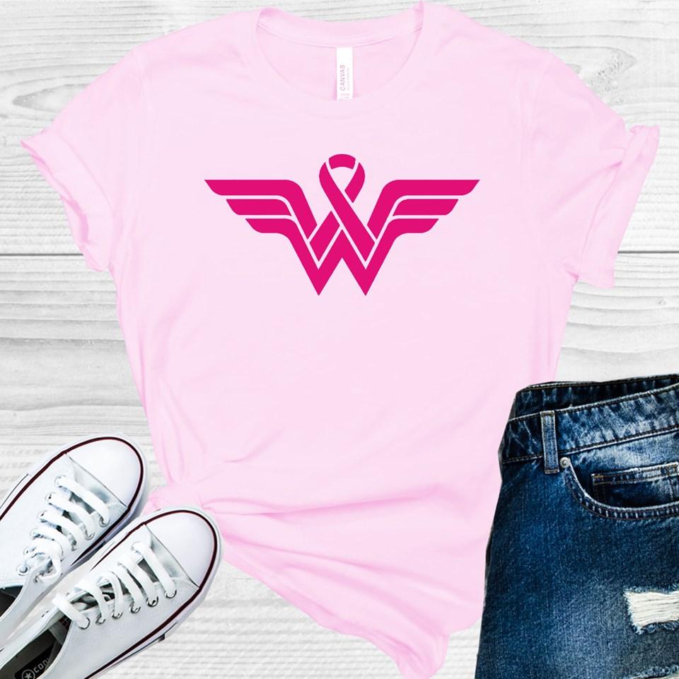 Pink Superhero Ribbon Graphic Tee Graphic Tee