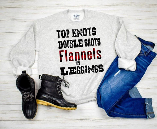 Top Knots Double Shots Flannels & Leggings Graphic Tee Graphic Tee