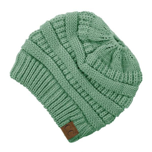 C.c. Adult Ponytail Beanie - Sage Hat