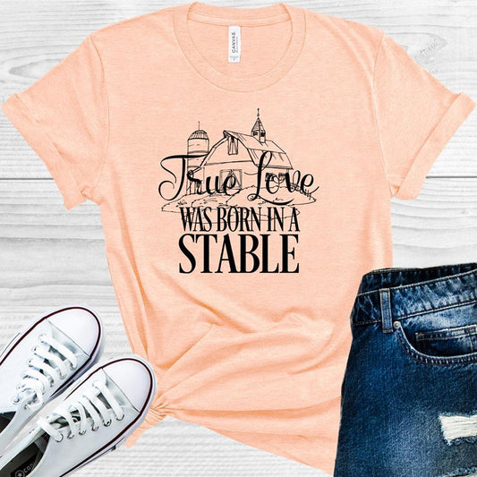 True Love Was Born In A Stable Graphic Tee Graphic Tee