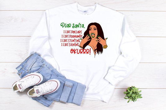 Dear Santa I Like Dollars Diamonds Graphic Tee Graphic Tee