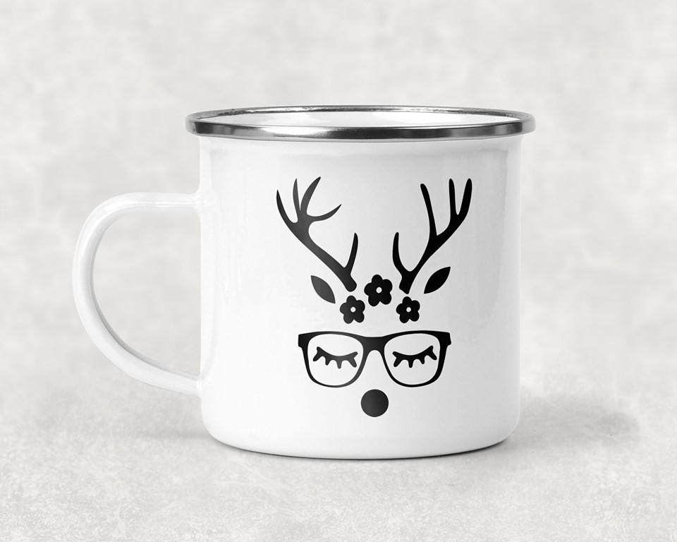 Nerd Reindeer Girl Mug Coffee