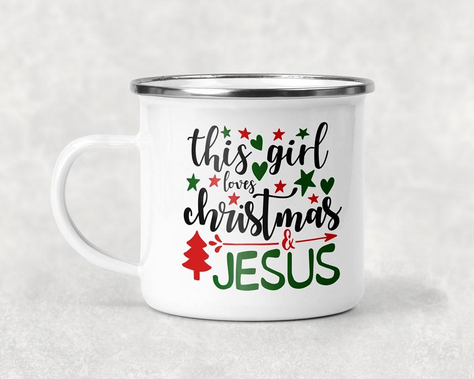 This Girl Loves Christmas & Jesus Mug Coffee