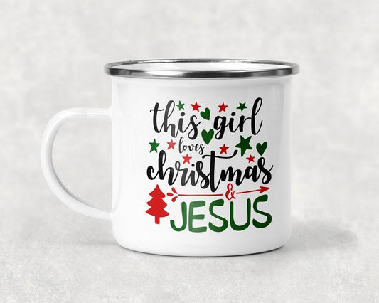 This Girl Loves Christmas & Jesus Mug Coffee