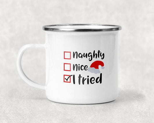 Naughty Nice I Tried Christmas Mug Coffee