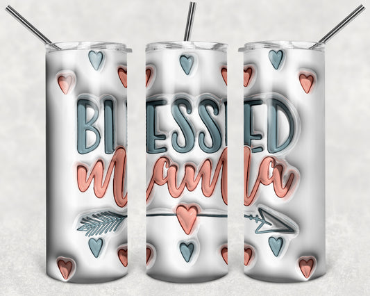 Blessed Mama 20 oz Skinny Tumbler