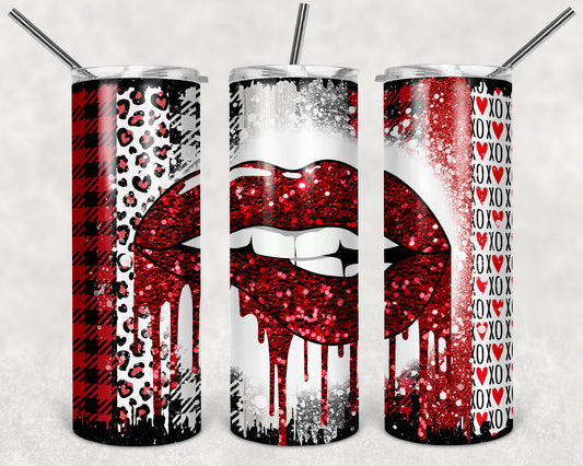 Red Lips 20 oz Skinny Tumbler