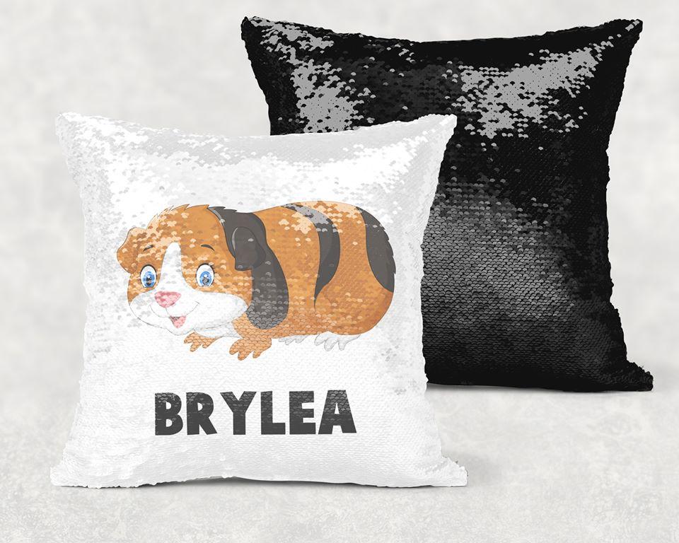 Guinea Pig Sequin Pillow With Personalization