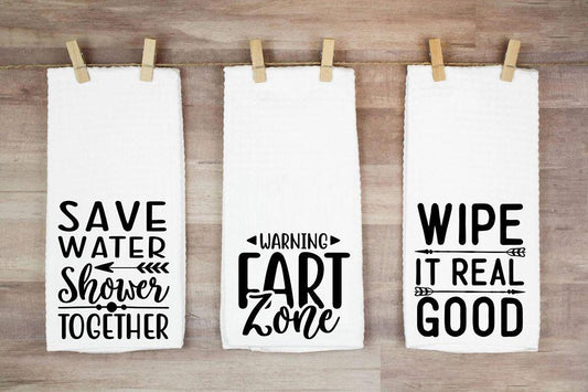 Save Water Shower Together Hand Towel