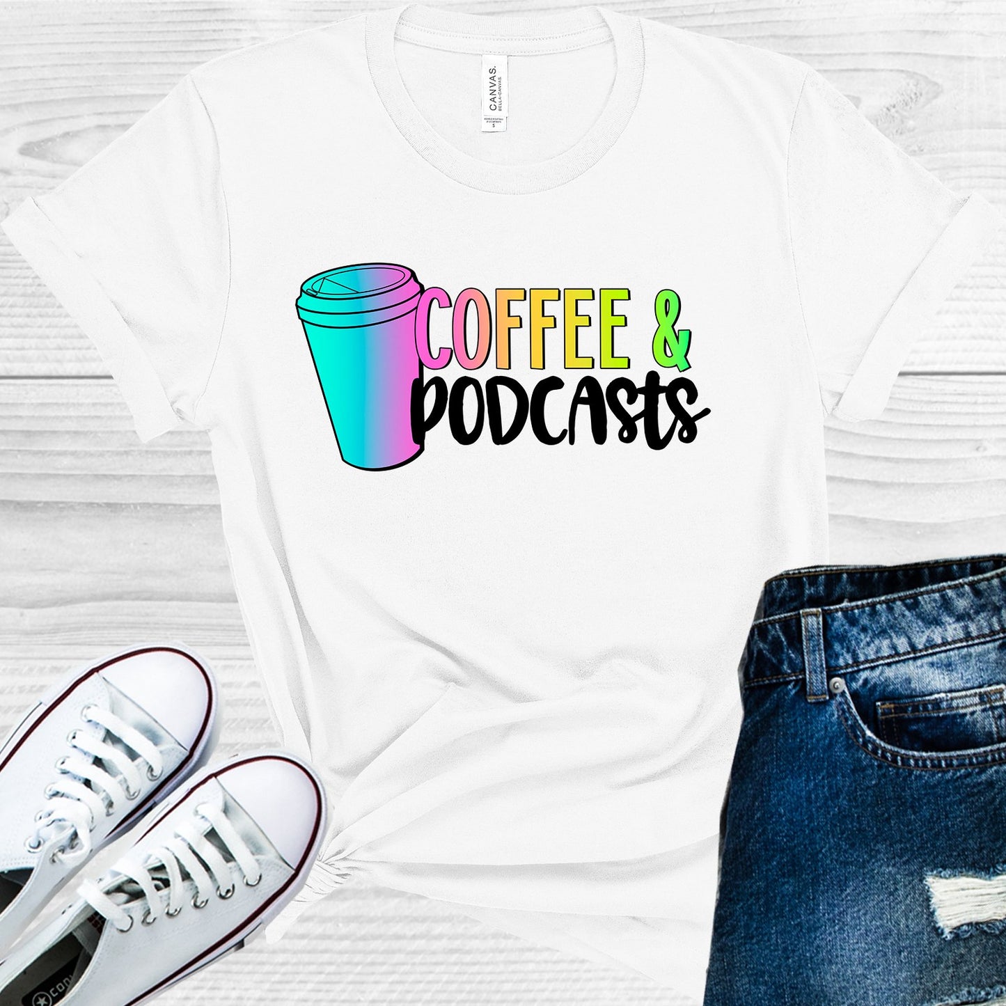 Coffee And Podcasts Graphic Tee Graphic Tee