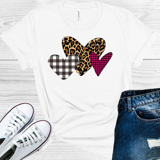 Leopard And Plaid Hearts Graphic Tee Graphic Tee