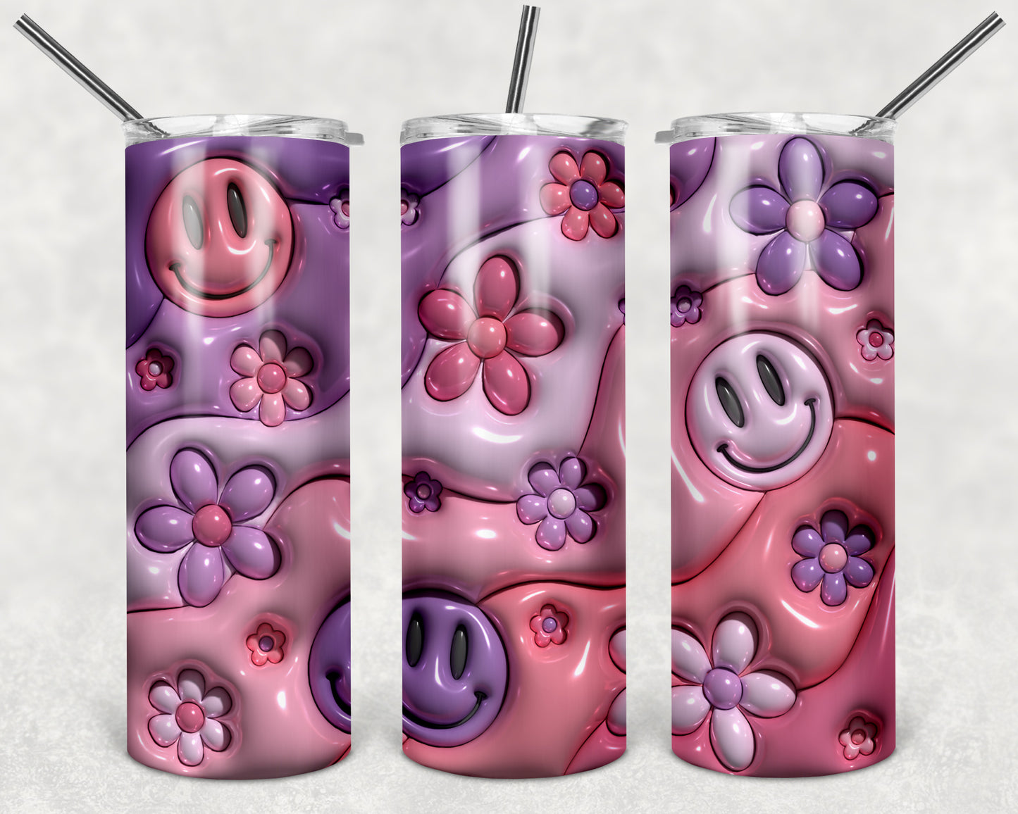 Puff Happy Faces 20 oz Skinny Tumbler