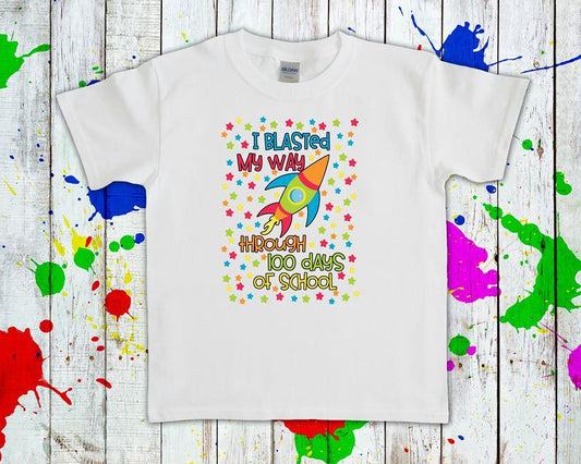 I Blasted My Way Through 100 Days Of School Graphic Tee Graphic Tee