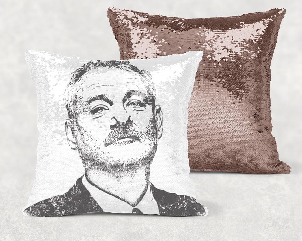 Bill Murray Sequin Pillow With Personalization