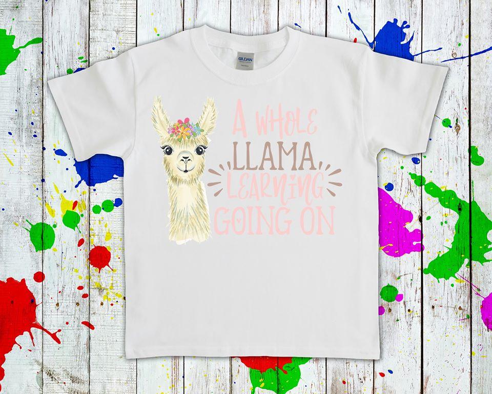 A Whole Llama Learning Going On Graphic Tee Graphic Tee
