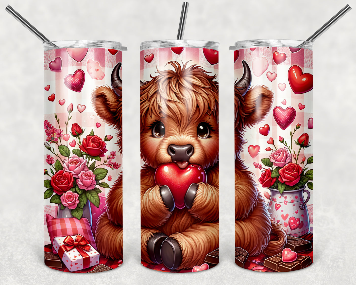 Valentine Cow 20 oz Skinny Tumbler