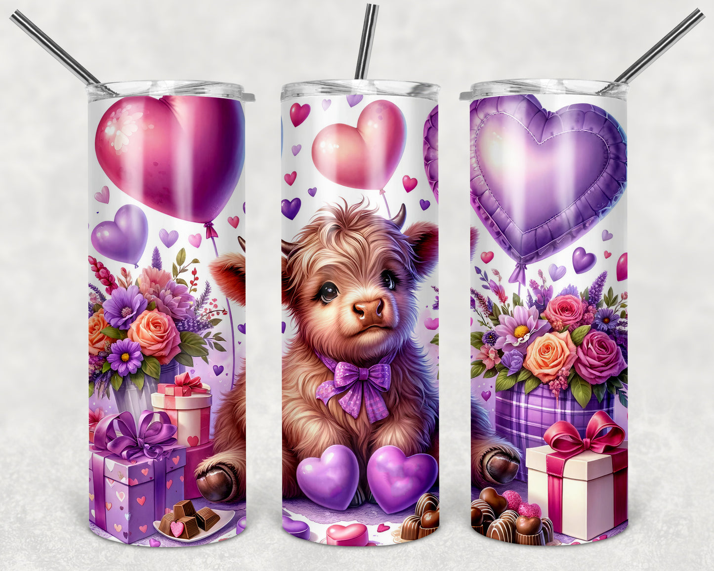 Valentine Cow 20 oz Skinny Tumbler