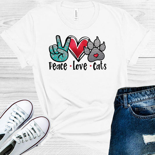 Peace Love Cats Graphic Tee Graphic Tee