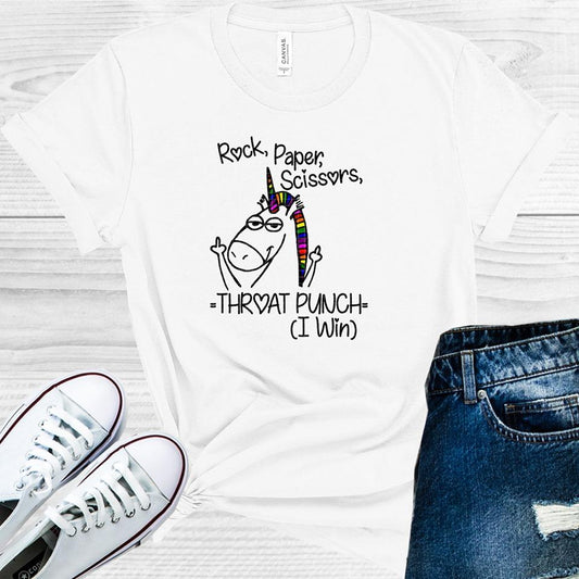 Rock Paper Scissors Throat Punch I Win Graphic Tee Graphic Tee