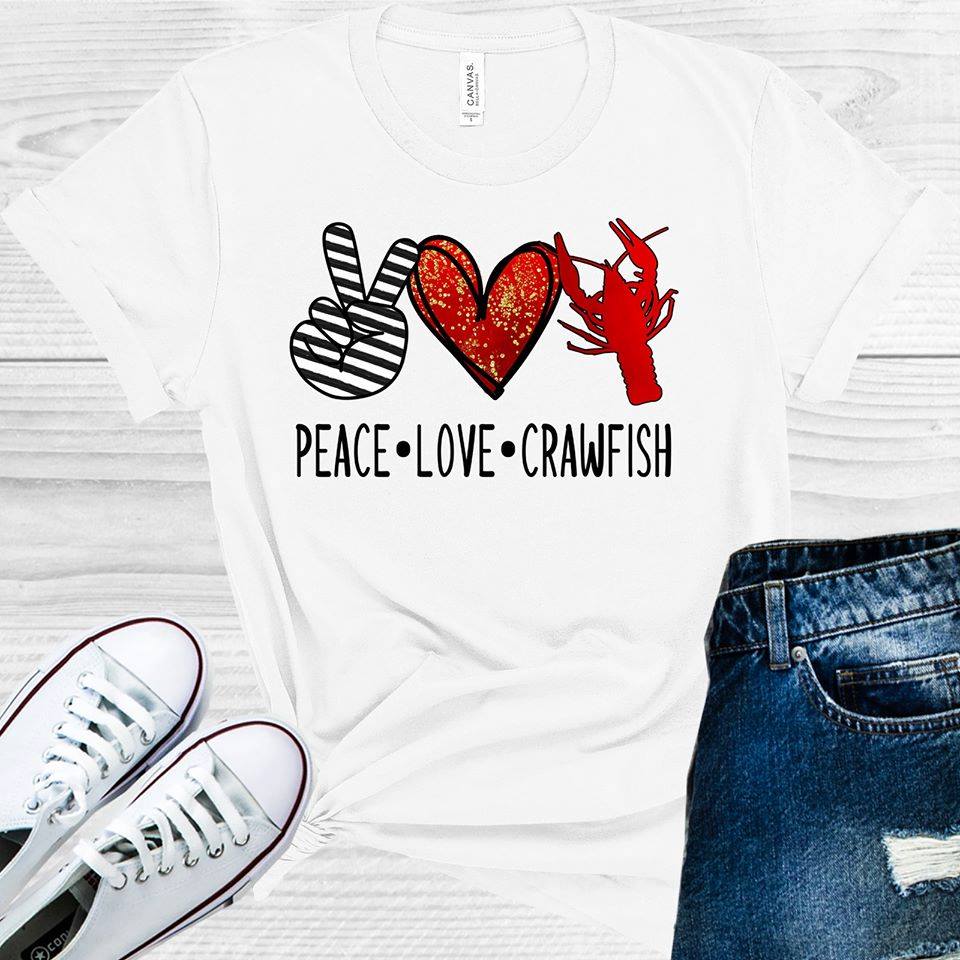 Peace Love Crawfish Graphic Tee Graphic Tee