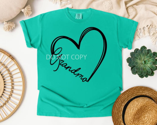Personalized Grandma Heart Graphic Tee