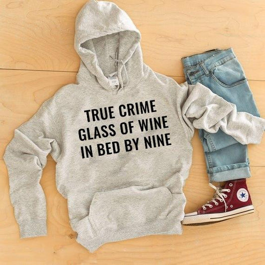 True Crime Glass Of Wine Bed By Nine Graphic Tee Graphic Tee